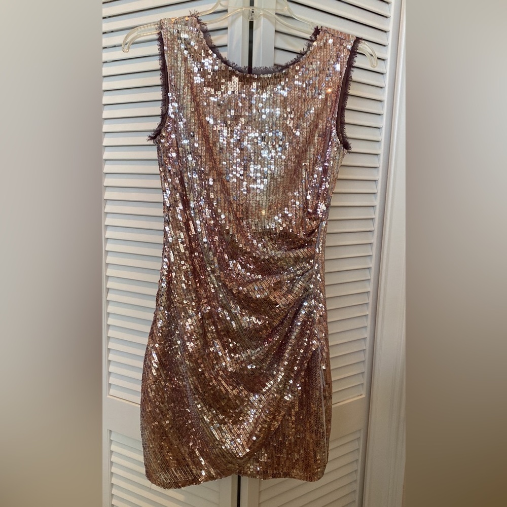 Sequin Dress Boston Proper Sz 2 Rose Gold Beautiful On